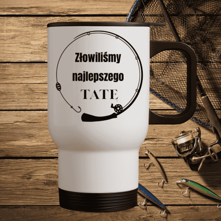 Kubek dla taty wędkarza – prezent na Dzień Ojca z motywem wędkarskim