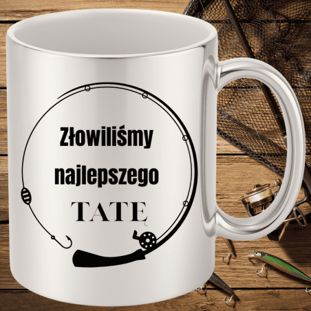 Kubek dla taty na Dzień Ojca – z grafiką wędki