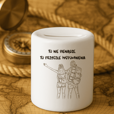 Skarbonka na wakacje – z nadrukiem, prezent dla miłośnika podróży