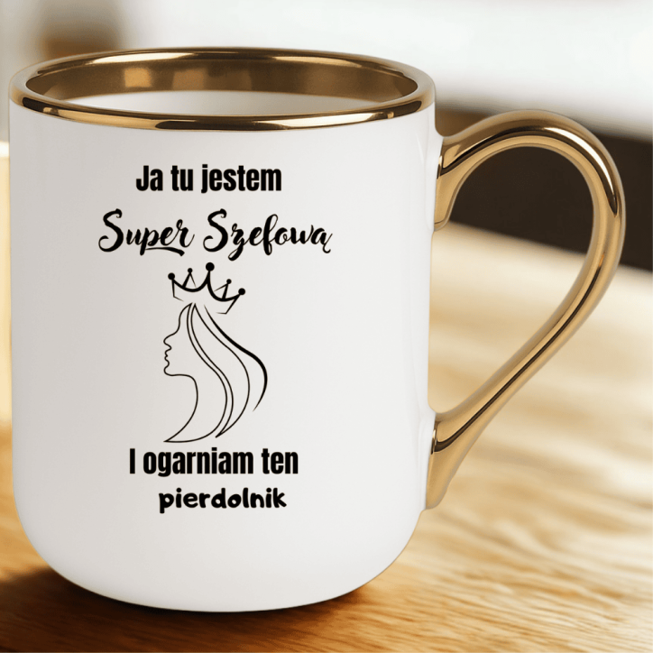 Kubek z nadrukiem dla szefowej – śmieszny, super szefowa, ogarniam ten pierdolnik Kubek z nadrukiem dla szefowej – śmieszny, super szefowa, ogarniam ten pierdolnik