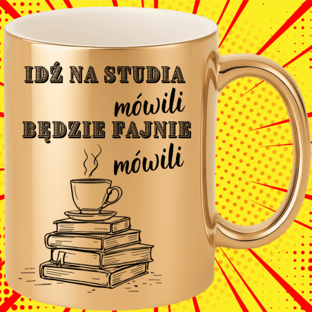 Kubek z nadrukiem śmieszny dla studenta – idealny prezent na studia