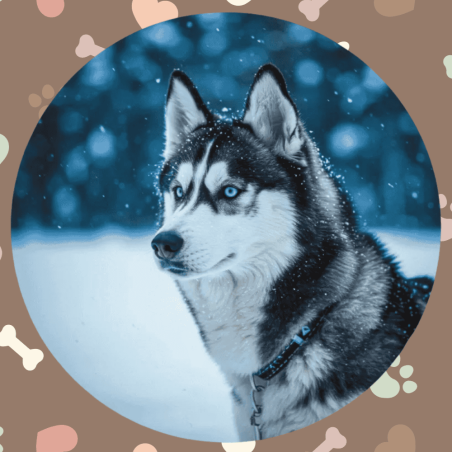 Podkładka biurowa z Husky – okrągła, unikalny design dla miłośników psów