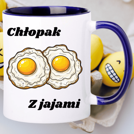 Kubek ceramiczny Chłopak z Jajami – humorystyczny prezent dla mężczyzny