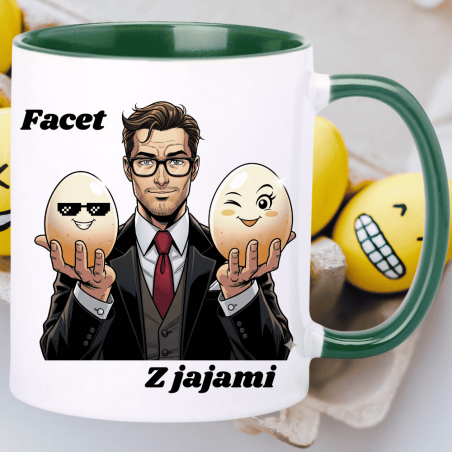 Kubek na kawę Facet z Jajami – zabawny upominek na Dzień Chłopaka