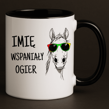 Personalizowany Kubek na Dzień Chłopaka - Śmieszny prezent z imieniem i nadrukiem konia