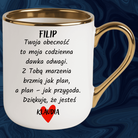 Personalizowany kubek dla chłopaka – romantyczny cytat