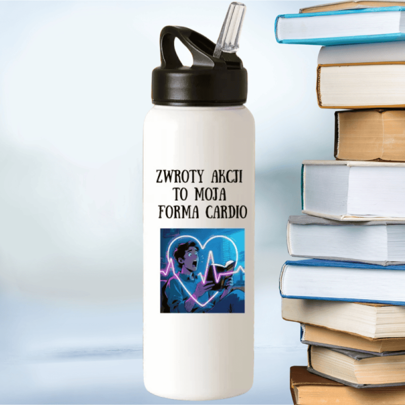 Butelka na wodę dla czytelnika – „Zwroty akcji to moja forma cardio”