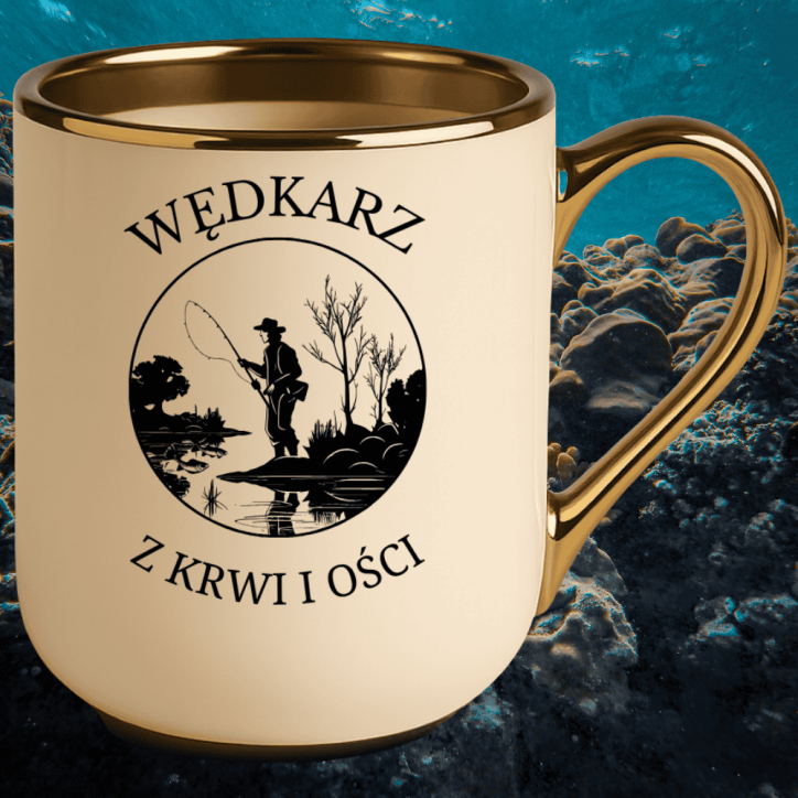 Kubek z nadrukiem na prezent dla wędkarza – „Wędkarz z krwi i ości”
