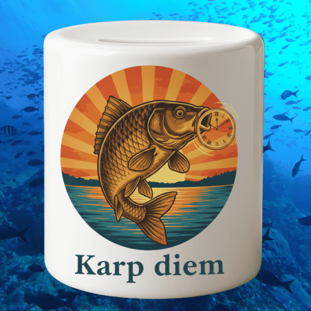 Oryginalna skarbonka z nadrukiem Karp Diem – prezent dla wędkarza