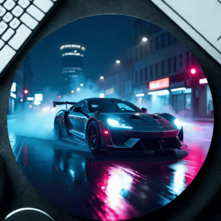 Podkładka komputerowa motorsport – auto wyścigowe, okrągła