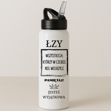 Motywacyjny prezent dla rowerzysty Bidon z ustnikiem i nadrukiem