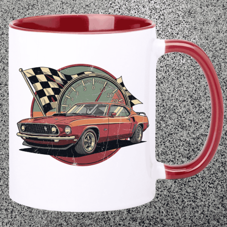 Kubek ceramiczny dla kierowcy retro wyścig