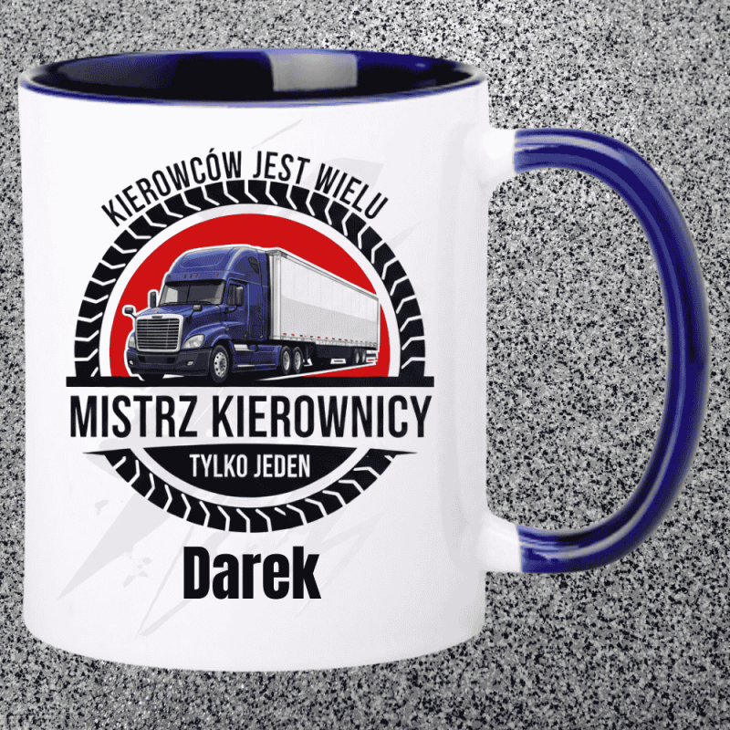 Kubek z nadrukiem dla kierowcy TIR-a – „Mistrz kierownicy…”, prezent do kabiny i na trasę