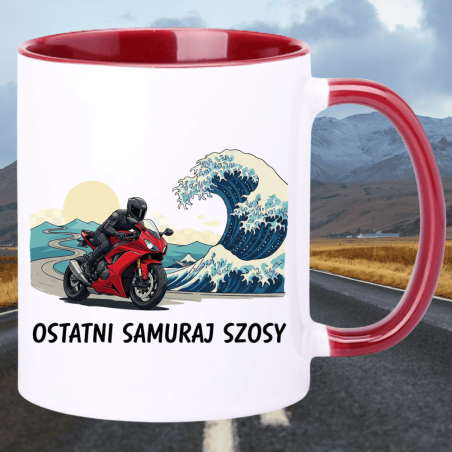 Kubek z grafiką motocyklową – „Ostatni samuraj szosy”