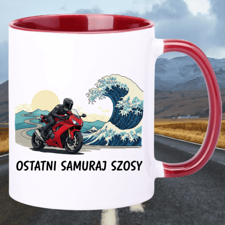 Kubek z grafiką motocyklową – „Ostatni samuraj szosy” Kubek z grafiką motocyklową – „Ostatni samuraj szosy”