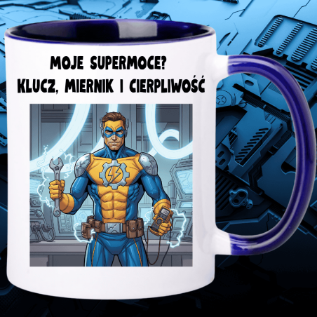 Kubek motoryzacyjny dla mechanika – „Moje supermoce…”, humorystyczny prezent