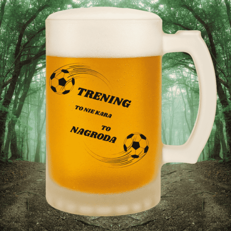 Kufel do piwa dla sportowca "Trening to nie kara"