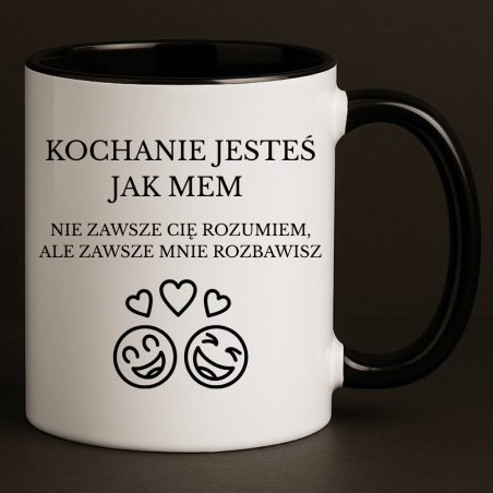 Kubek dla męża/partnera – napis „Kochanie jesteś jak mem”