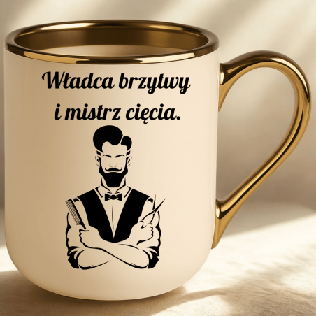 Hit salonowych przerw kubek z własnym motywem dla barbera fryzjera