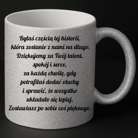 Jubileuszowy prezent z pięknym tekstem kubek dla stylistki/fryzjerki