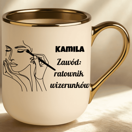 Makijaż i dobra kawa kubek z możliwością wyboru grafiki dla wizażystki