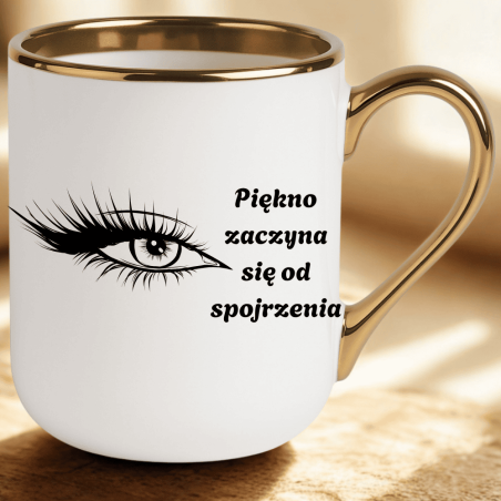 Elegancki upominek do salonu kubek dla stylistki rzęs z Twoim tekstem