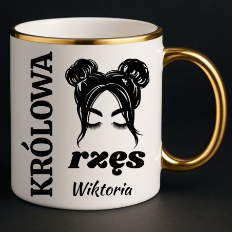 Dla kobiet, które tworzą piękno kubek z wybraną grafiką dla stylistki rzęs