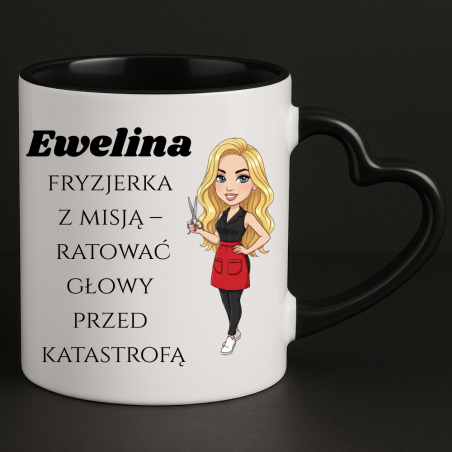 Zanim zacznie się kolejna metamorfoza kubek z wybraną grafiką dla fryzjerki
