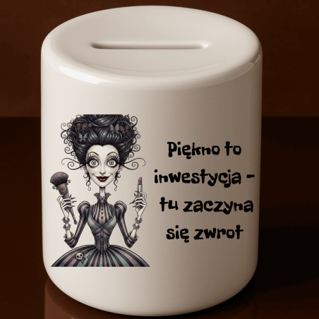 Stylowy upominek skarbonka do salonu kosmetycznego z twoim pomysłem