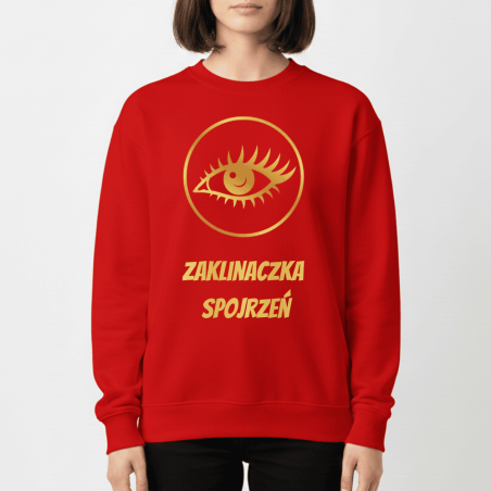 Wygodna i stylowa bluza czerwona dla stylistki rzęs z wybranym motywem