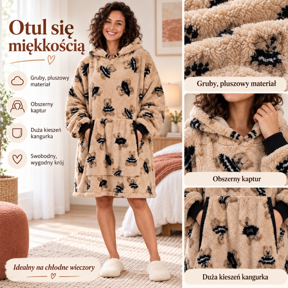 kocobluza szlafrok gruby