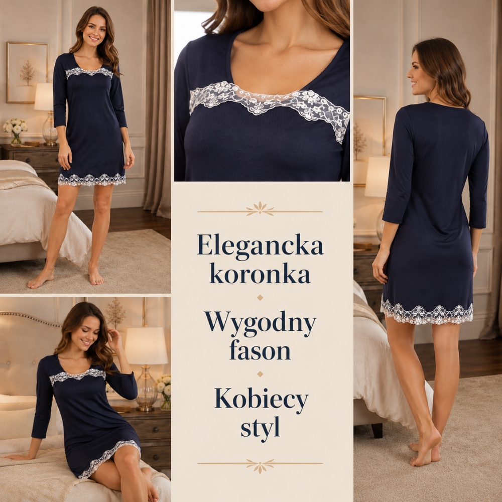 elegancka koszula nocna z wiskozy